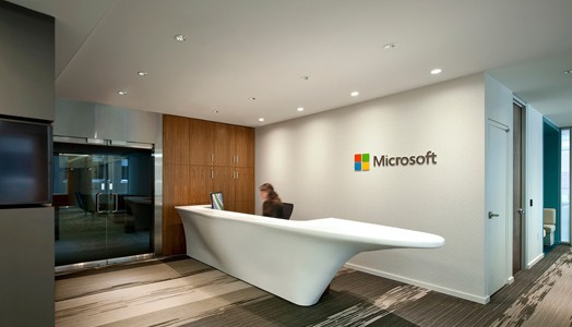 Microsoft office canada reception desk lumigroup metaphore design indiaartndesign